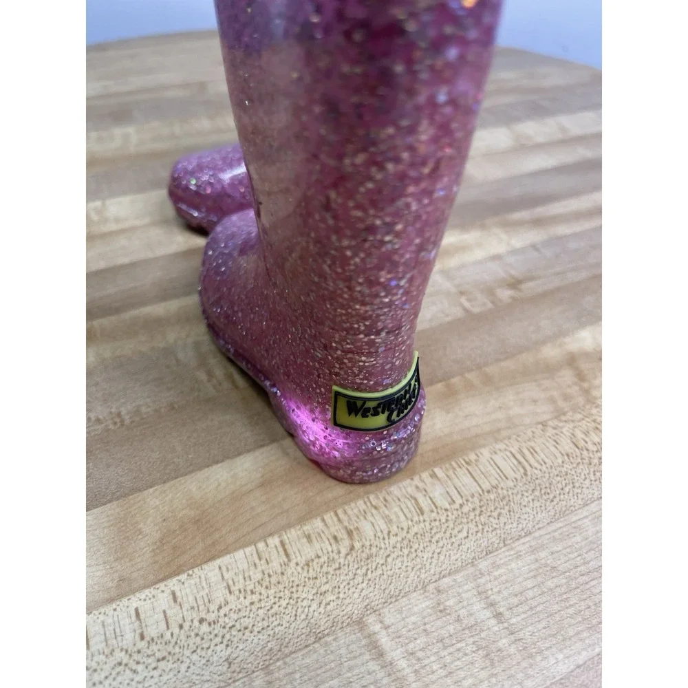 Western Chief Rain Boots‎ Abby Toddler Girls Sz 5 Lights Waterproof Glitter Pink